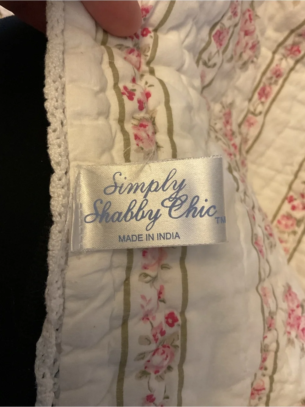 Simply Shabby Chic Rachel Ashwell Vintage White Quilt Pink Floral Stripe Bedding